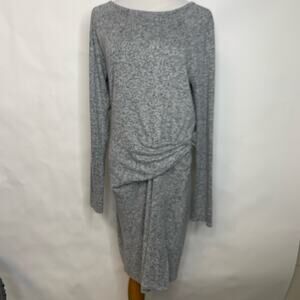 Athleta Gray Fitted Dress Ruched at Waist Sz Medium
